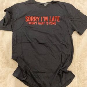 Gildan Black Cuatim Tee with Red Text. New. Never Worn.